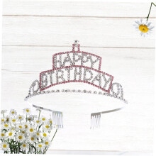 Strass coroa para menina aniversário brilhante chapéu decorativo aniversário festa vestir-se ano velho menina cabelo acessórios