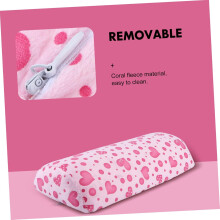 Pernă de manichiură din fleece roz coral, odihnă de mână pentru salon de unghii, design practic