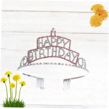 Corona di strass per compleanno di bambina, copricapo decorativo scintillante per feste di compleanno, accessori per capelli per bambine di un anno