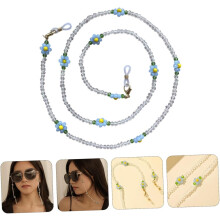 Elegante catenella per occhiali con perline di cristallo, catena multiuso per appendere mascherine e maglioni.
