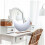 Irregular Desktop Mirror Wooden Base Frameless Moon Shape Cosmetic Mirror 3
