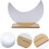 Irregular Desktop Mirror Wooden Base Frameless Moon Shape Cosmetic Mirror 4