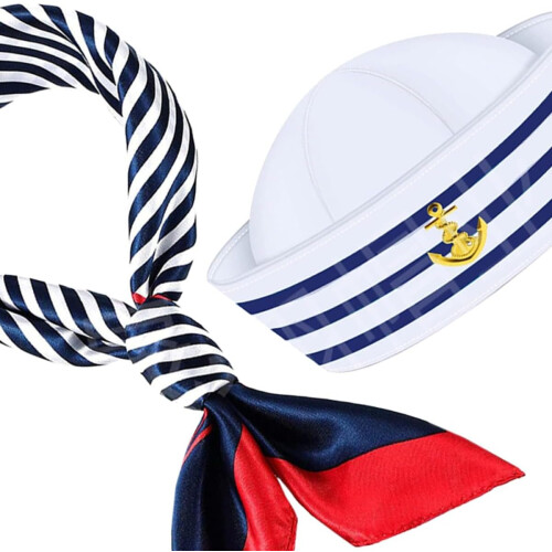 Set Includes Both A Hat and A Scarf Sailor Hat and Scarf Set Nautical Accessories 2