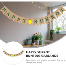 1 Paar Leinenwimpel-Partybanner im Retro-Landhausstil, wunderschöne und geschmackvolle Sukkot-Partydekoration