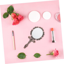 Vintage European Style Mirror Folding Handle Antique Handheld Makeup Mirror