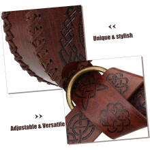 Geprägter Gürtel, Wikinger-Gürteltasche, Mittelalter-Cosplay-Accessoires für Partys, aus PU-Leder