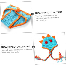 2 pezzi in stile dinosauro per neonato: cappello e pantaloni da dinosauro, costume per servizi fotografici per bambino e bambina.