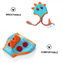 Conjunto de 2 piezas con diseño de dinosaurio para recién nacidos: gorro y pantalones de dinosaurio, disfraz para fotografía de niño y niña.