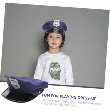 Police Hat Cotton Officer Cap for Party Cosplay Performance Badge Police Cap for Teenager Boys