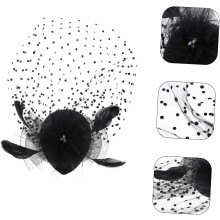 Chapeau bibi noir pour femme, idéal pour un goûter ou un mariage. Accessoire de coiffure pour la mariée.