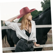 Kostümhut Glänzender Cowgirl-Hut für Partys und Festivals Leichtes Design im Westernstil Unisex