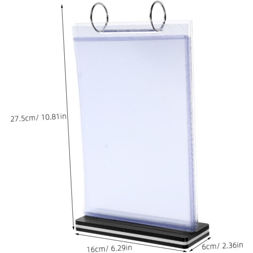 Menu Holder Display Stand A5 Vertical PVC Desktop Sign Holder with Base Menu Display Rack 1