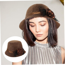 Retro-Spitzen-Blumentopfmütze für Damen, warme Wintermütze mit Blumenmuster