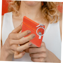 Mini monedero de cuero para mujer, monedero con llavero, pequeño monedero para cambio, ideal para viajes.