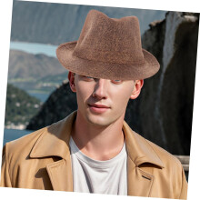 Sombrero de jazz retro para hombre y mujer, sombrero de sol de malla transpirable con ala ancha.