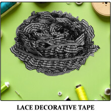Gingham Pleated Lace Trim Stretchy Elastic Ruffle Edge for Sewing Crafts Pillow Edge Ribbon DIY Decorative Strip
