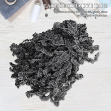 Gingham plissado Lace Trim elástico Ruffle Edge para costura artesanato almofada borda fita DIY tira decorativa