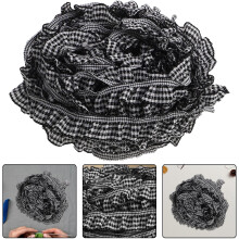 Gingham skládaný krajkový lem pružný elastický volánový okraj pro šití, řemesla, polštářový okraj, stuha, DIY dekorativní proužek