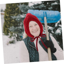 Thickened Lei Feng Hat Warm Winter Beanie for Cold Weather Windproof Furry Comfortable Female Hat Red