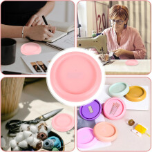 Magnetische naaldhouder en speldenkussen voor naaiprojecten, roze, draagbare magnetische naaldopbergdoos