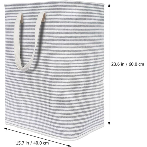 Panier à linge pliable en coton épais imperméable avec poignées 1