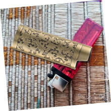 Vintage Metal Lighter Case Cover Holder with Embossed 3D Design