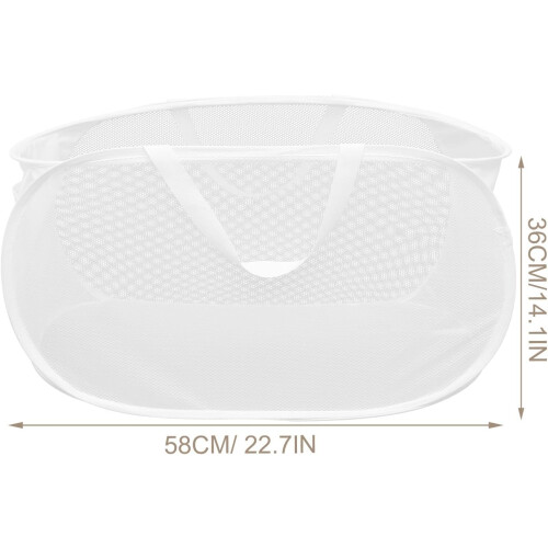 Foldable Portable Large Capacity Mesh Cloth Dirty Clothes Basket Laundry Hamper 1