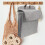 Panier à linge mural pliable en coton et lin, léger 4