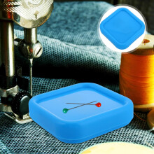 Coussin magnétique pour aiguilles à coudre, porte-aiguilles en plastique bleu avec forte aspiration magnétique