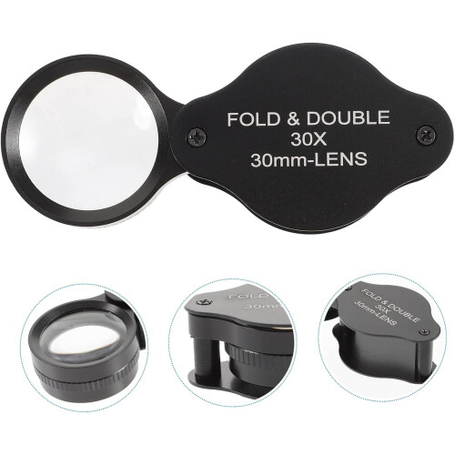 30x handhållet hopfällbart förstoringsglas bärbart 30 mm optiskt objektiv 1
