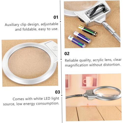 LED-Leselupe, Handlupe mit Licht, Clip-Lupe 2