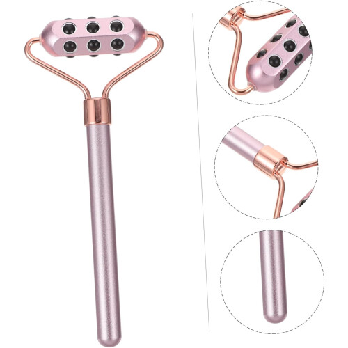 Facial Massage Stick Germanium Granules Comfortable Metal Face Roller 1