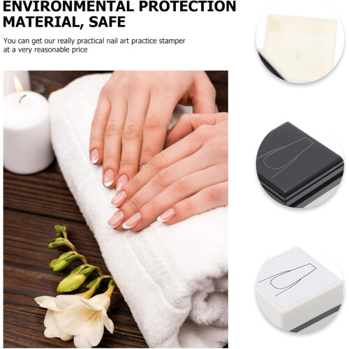 Hand Painted Practice Stamper Nail Art Tool for Stamping Manicure Compact Stamper 2