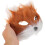Σετ Cosplay Fox με καφέ και λευκή βελούδινη μάσκα, ουρά και γάντια 4