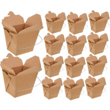 Boîtes alimentaires chinoises adaptables, seaux en papier avec poignées en fil de fer pour plats chauds à emporter pour fêtes et rassemblements