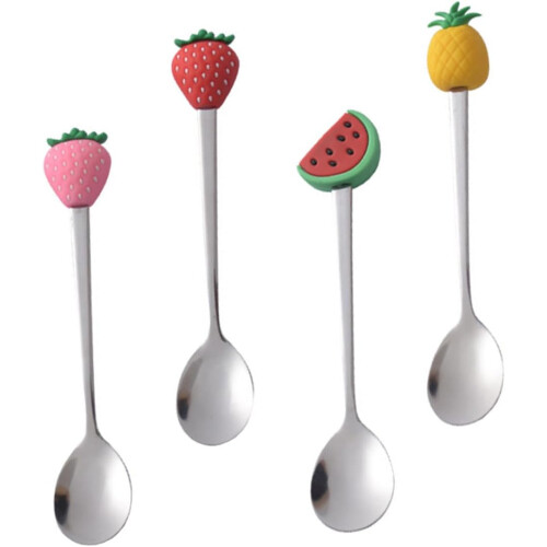Set van 4 fruitvormige serveerlepels
