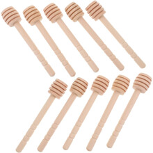 Lot de 10 bâtonnets en bois naturel pour mélanger le miel et le thé