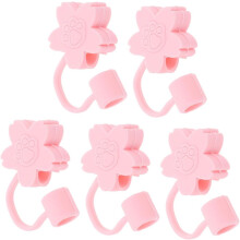 Lot de 5 couvercles de pailles à boire pour garçons et filles, jolis couvercles de pailles à motifs de dessins animés