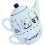 Adorable Cat Teapot and Cup Set White Ceramic Tea Set for Drinking Tea 1
