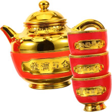 Delicate Worship Teapot and Cups Altar Offering Set Buddhist Tea Pot Set
