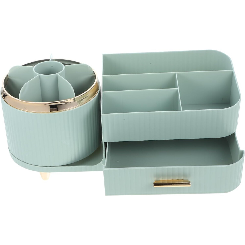 Hbhkjs Light Cosmetic Display Case Makeup Brush Organizer Rotating Eyeliner Holder Storage For Lipstick Hair Brush Pen Container