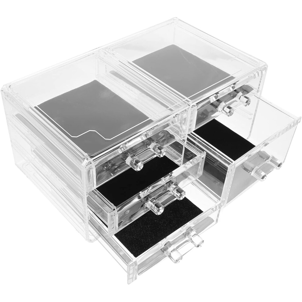 Hbhkjs Desktop Cosmetic Storage Box Drawer Type Makeup Case Storage Container Cosmetic Storage Case