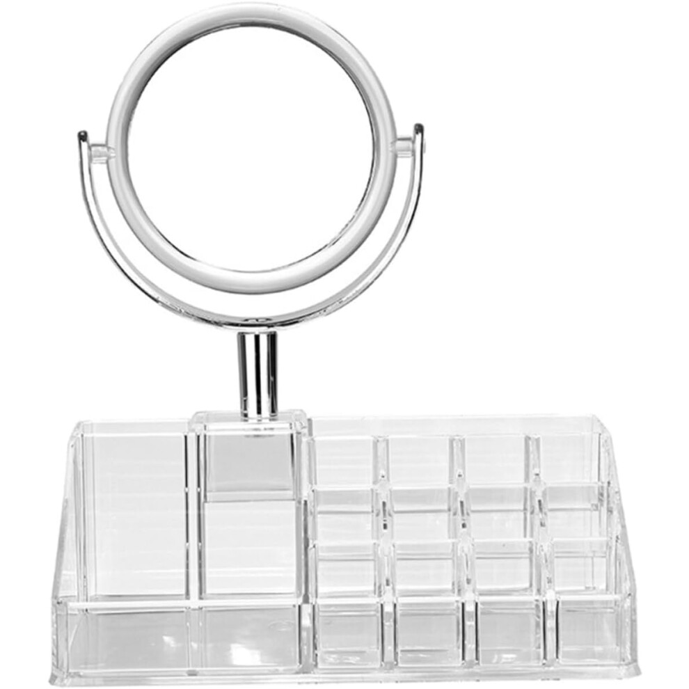 Hbhkjs Fashionable Makeup Brush Holder With Mirror Lipstick Stand Multi-Grid Desktop Organizer For Home Office Beauty Counter