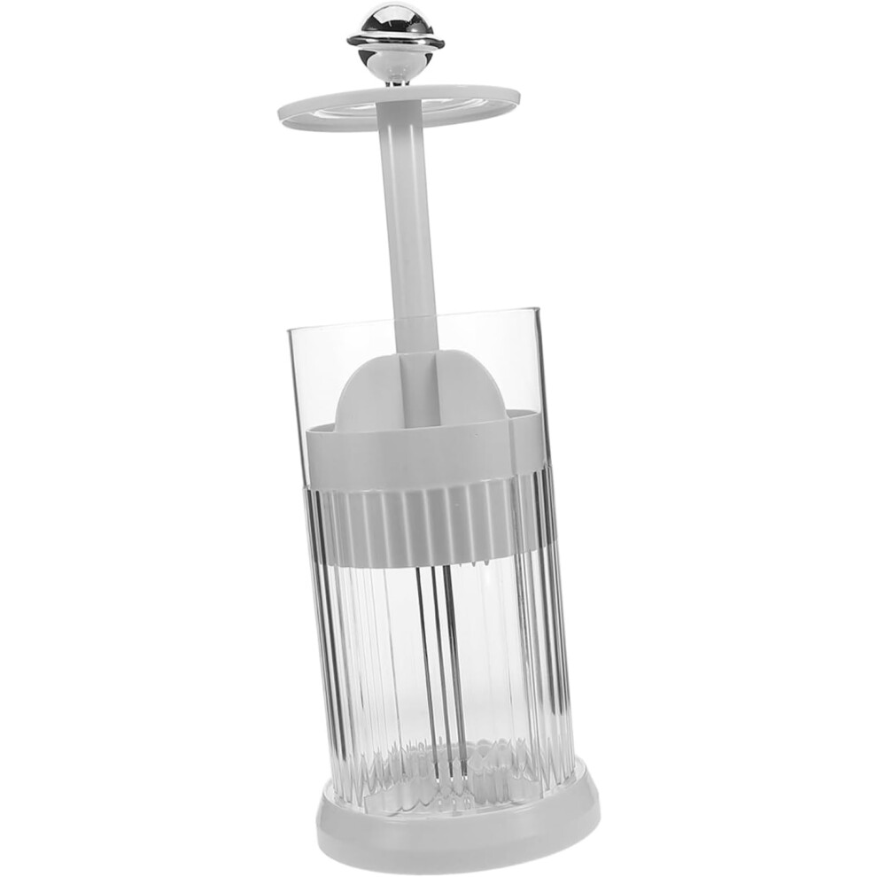 Hbhkjs White Cosmetic Brush Holder With Rotating Base Makeup Brush Storage Box Easy To Clean For Makeup Tools