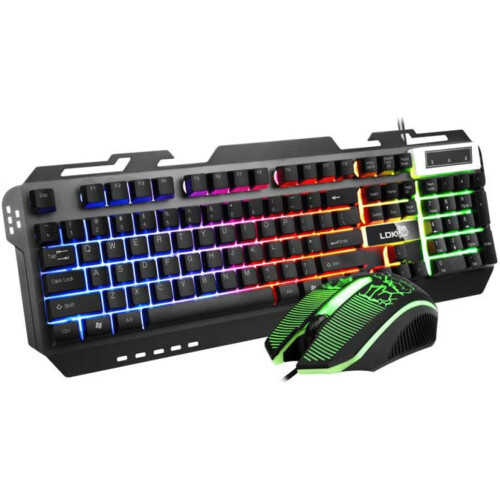 Backlit Wired Keyboard and Mouse Lighting Gaming Keyboard with Connection