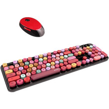Wireless Keyboard and Mouse Punk Style Gaming Keyboard and Mouse USB Wireless Computer Accessories for Laptops for Office and Home Use