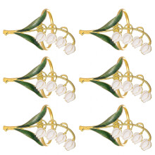 6 Piece  Metal Napkin Rings Easy to Clean Dishwasher Safe-White