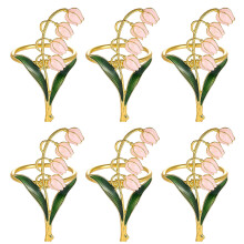 6 Teile/paket Metall Serviette Ringe Für Restaurant-Rosa
