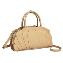 Fashionable PU Fan Shape Handbag Women's Elegant-Yellow