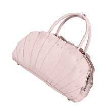 Trendige PU-Handtasche in Fächerform, modische Schulter--Rosa